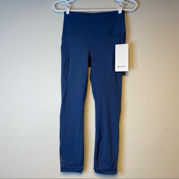 LULULEMON code blue Wunder Under crop leggings NWT - Picture 1 of 9